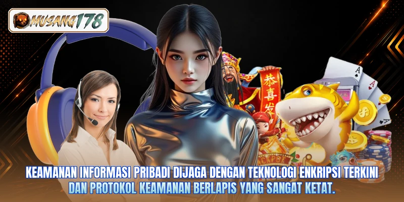 Keamanan informasi pribadi dijaga dengan teknologi enkripsi terkini dan protokol keamanan berlapis yang sangat ketat.