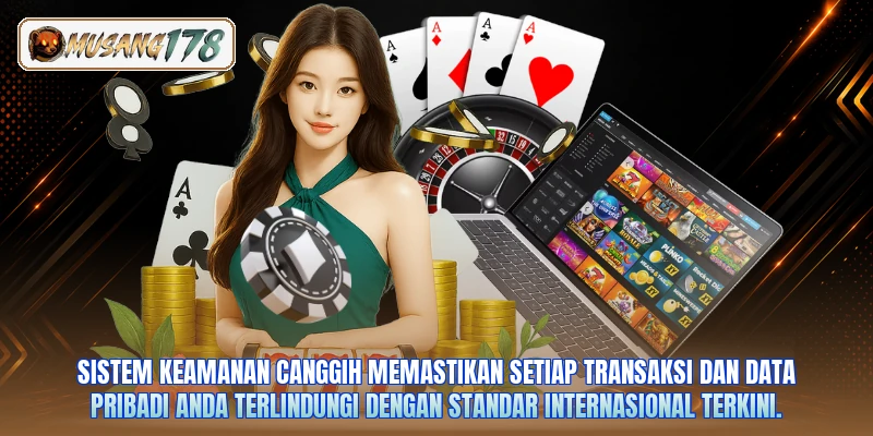 Sistem keamanan canggih memastikan setiap transaksi dan data pribadi Anda terlindungi dengan standar internasional terkini.